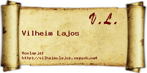 Vilheim Lajos névjegykártya